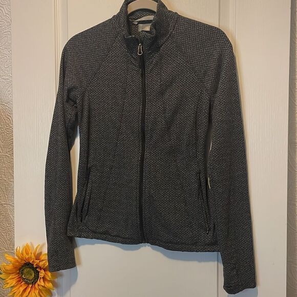 ATHLETA DARK GRAY AND BLACK DESIGN FULL ZIP LONG SLEEVE ATHLETIC JACKET - XS - Picture 2 of 12